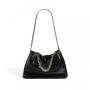 2024 new niche cowhide cloud pleated bag