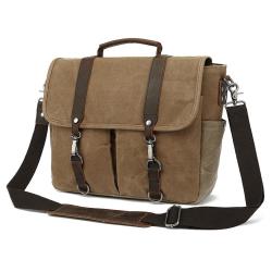 Top Grain leather Wholesale custom logo men fashion lightweight waterproof trendy crossbody bag shoulder canvas messenger bag