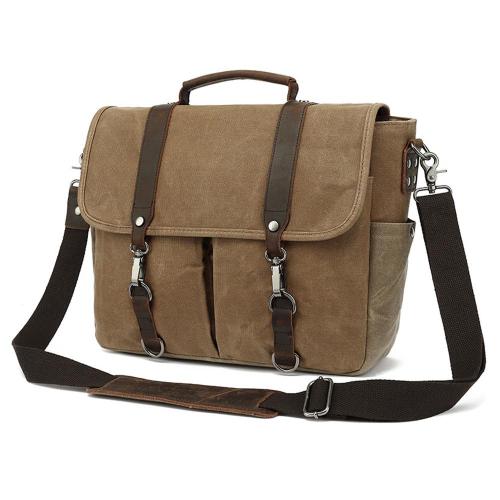 Top Grain leather Wholesale custom logo men fashion lightweight waterproof trendy crossbody bag shoulder canvas messenger bag