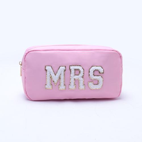 Keymay Stock MRS STUFF SKIN Multi Letters Sewn on Nylon patches Bridesmaids Gift Personalized Bag Large Pouch Bag Cosmetic