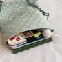 2024 new fashion small square bag knitted fabric simple ladies satchel solid color handbag