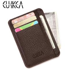 CUIKCA New Fashion Lychee Pattern PU Leather Men's Wallet Purse Driving Licence ID Credit Card Holder Unisex Bank Card Case