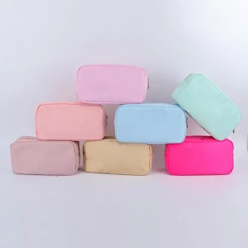 Keymay 2023 Wholesale High Quality Nylon Waterproof Travel Toiletry Pouch Makeup Cosmetic Bag For Women