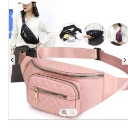 Ladies Designer Bags 3 in 1 Hands-free Wallets Nylon Waist Pack Phone Purse  Multi- Zipper Thread Lattice Cross-body Fanny Pack