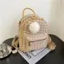 Plush Pendant Backpack Women Pure Color Custom Designer Handbag Pu Leather Fashion Lady Bag JY221006