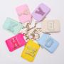 Keymay RTS Stock 8 Colors Personalized Gift Chenille Patches Nylon Card Holder Mini Keychain Wallet Women Coin Purse Key Chain