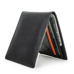 ZF370 Mens Head Layer Cowhide Bifold Horizontal Wallet Card Wallet Strong Magnetic Button Leisure Ultra-thin Men's Wallet