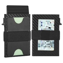 New Metal Pop Up Card Holder Wallet with Cash Band RFID Blocking Slim Metal Card Holder for Men