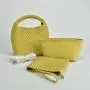 2024 New Braided Bag Fashion Bucket Bag Female Pu Candy Color Shoulder Handbag Trend Child Bag