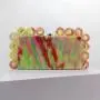 New Fashion Circle Ladies Clutches Wedding Hand Bag Bridal Handbag Metal Chain Ring Designer Acrylic Clutch Evening Bags