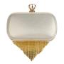 Hot sale gold rhinestone tassel pearl bag handbag metal chain shoulder clutch evening bags for wholesale