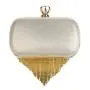 Hot sale gold rhinestone tassel pearl bag handbag metal chain shoulder clutch evening bags for wholesale
