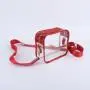Keymay Custom Fashion Red Girls Pvc Makeup Bag Stadium Approved Shoulder Bag Women Clear Stadium Crossbody Bag