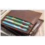 XL297 RFID Men's Genuine Leather Short Wallet Soft Comfortable Purse Gift Packaging Box Card Holders Accept Customized Logo