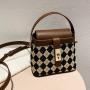 2024 New diamond pattern bucket bag Europe and the United States retro single shoulder cross bag fashion casual handbags