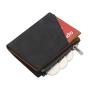 2024 New Bifold Wallet Genuine Crazy Horse Leather Customized Logo Color Blocking Zipper Wallet