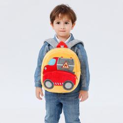 ZWY207 New Cartoon Engineering Truck Kids Plush Backpack Compact Cute Lightweight Baby Shoulder Bag Wholesale Dgger Backpack
