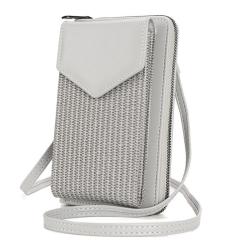 KBW593 New Weaving Women Cell Phone Bag Multifunctional Ladies Travel Shoulder Crossbody PU Long Multi Card Wallet