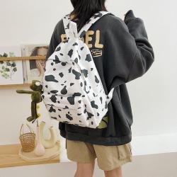ZR187 2023 Korean Version Of Harajuku Sen Series Girls' Nylon Backpack Versatile Ins Super Fire Cow Pattern Backpack