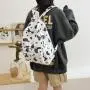 ZR187 2023 Korean Version Of Harajuku Sen Series Girls' Nylon Backpack Versatile Ins Super Fire Cow Pattern Backpack