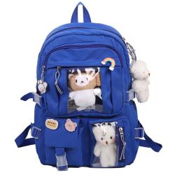 ZR456 Girls Waterproof Cute Fashion Backpack Nylon Custom Logo Schoolbag Travel Student Zipper Minimalist Schoolbag Laptop Bag