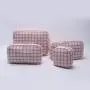 New Type 4 Sizes Stock Designer Design Baby Pink Classic Tweed Pouch Bag For Women Makeup Brush Bag Cosmetic Bags & Cases