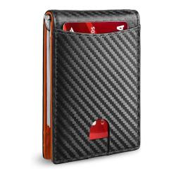 HX Popular Front Pocket Wallets RFID Blocking Bifold Credit Card Holder Mens Slim Money Clip Leather Wallets For Man