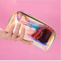 Gelory Fashion Holographic Clear PVC Makeup Pouch Waterproof Glitter Laser Shell TPU Cosmetic Bag