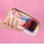 Gelory Fashion Holographic Clear PVC Makeup Pouch Waterproof Glitter Laser Shell TPU Cosmetic Bag