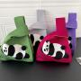Fashionable Knitted Cute Giant Panda Handheld Large Capacity Bento Bag sac main femm sac