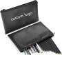 Gelory Large Capacity Pencil Bag Pen Case Student Stationery Pouch Zipper Closure Soft PU Leather Pencil Pouch