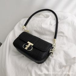 2024 New Simple Fashion Women's Bag Handbag Small Square Bag Retro Crocodile Pattern Niche Ladies Shoulder Armpit Bag