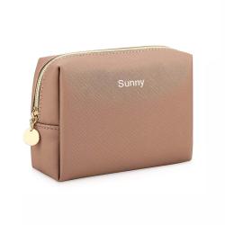 Factory Custom Leather Travel Case Makeup Bag Cheap Personalized Women's Cosmetic bag