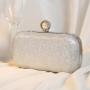 Hot selling elegant Sparkling Pearl Box Bag Women's Handbag Champagne Evening Dress Bag Wholesale Clutch Bags