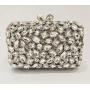 Handmade Crystal hollowed-out chain shoulder diamond evening bag clutch small square glass dress women's bag