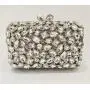 Handmade Crystal hollowed-out chain shoulder diamond evening bag clutch small square glass dress women's bag