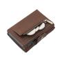 Expandable RFID Blocking Minimalist Metal Pop Up Wallet Slim Aluminum Card Holder Wallet for Men Eject Leather Card Holder