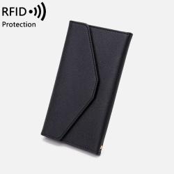ZX049RFID Card Holder Long Wallet Anti-theft Travel Passport Holder Bag PU Leather Slim Card Holder Simple Coin Wallet