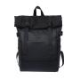 Fashion trend Roll Top Anti Theft Laptop Backpack men's backpack large capacity PU leather college student schoolbag travel bag