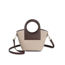 2024 Women Canvas Handbags For Ladies Scarf Hand Bags With Microfiber Leather Handle Strap Design