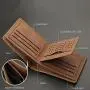 ZR942 Men's Short Wallet Retro Pu Leather Wallet Horizontal Square ID Card Holder Purse Business Coin Wallet Father's Day Gift