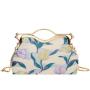 HR384 New Designed Flowers Pattern Dinner Clutch Handbag Fashion Handheld Crossbody Bag Cloth Snap Chain Dating Messenger Bag