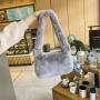Fashion Style Single Strap Fur Shoulder Bag Women Ladies Colorful Winter Fluffy Handbags