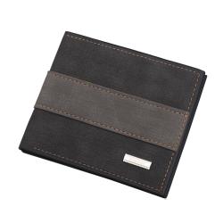 OEW049 Bifold PU Leather Wallet For Men Slim Coin Purse Purse ID Credit Card Holder Simple Casual Short Purse Small Male Wallet