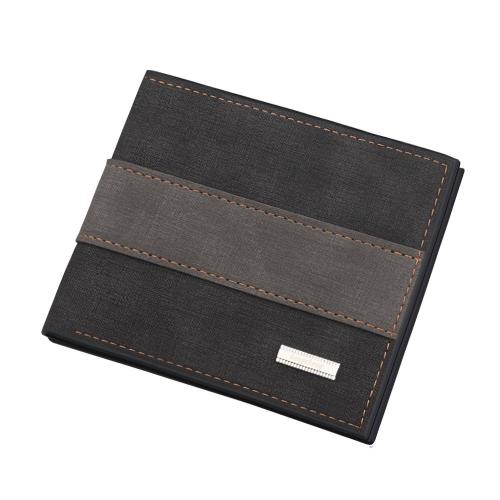 OEW049 Bifold PU Leather Wallet For Men Slim Coin Purse Purse ID Credit Card Holder Simple Casual Short Purse Small Male Wallet