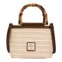 ALS003 Summer Straw Weaving Beach Bag For Women Bamboo Handle Travel Tote Bag Holiday Shopping Straw Basket Bag