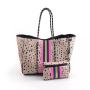 Neoprene tote bag Customized 2024 Hot sell Beach Neoprene Beach Tote Bag Camouflage Stripe Design big neoprene bags summer