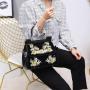 2024 Branded Hand Ladies Bag Latest Luxury Tote Bag For Women designer flowers handbag for handmade daily and dinner bag 28 cm