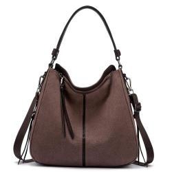 LOVEVOOK&REALER Women Lady PU/CANVAS Leather Handbag Shoulder Messenger Bag Tassels Evening Tote Hobo Bag.