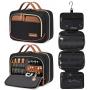 Custom LOVEVOOK cosmetic multi-functional hanging toiletry waterproof bag up brush bag black make up handbag makeup toiletry bag